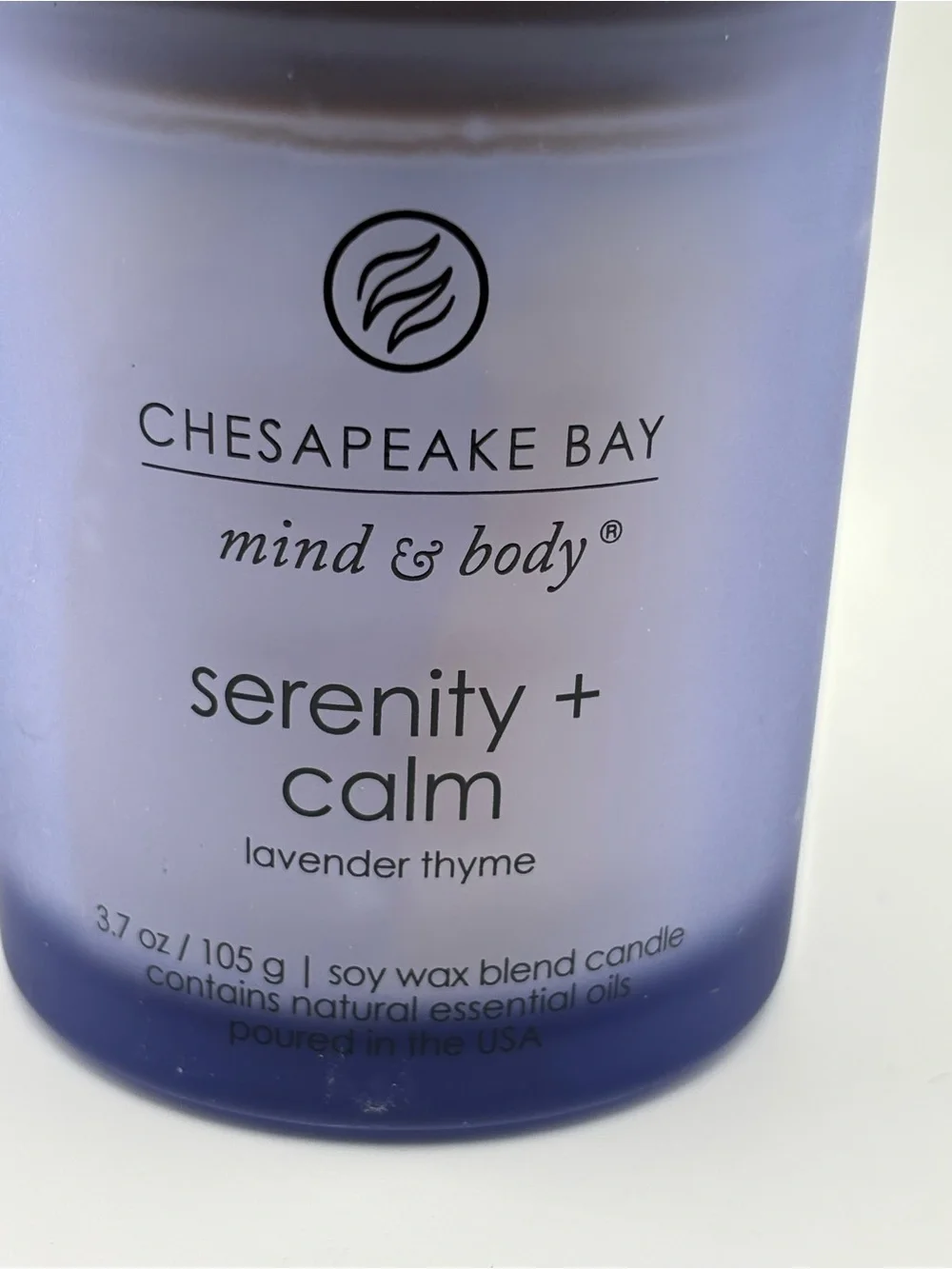 Chesapeake Bay Mind & Body Serenity + Calm Lavender Thyme Candle 3.7 oz New